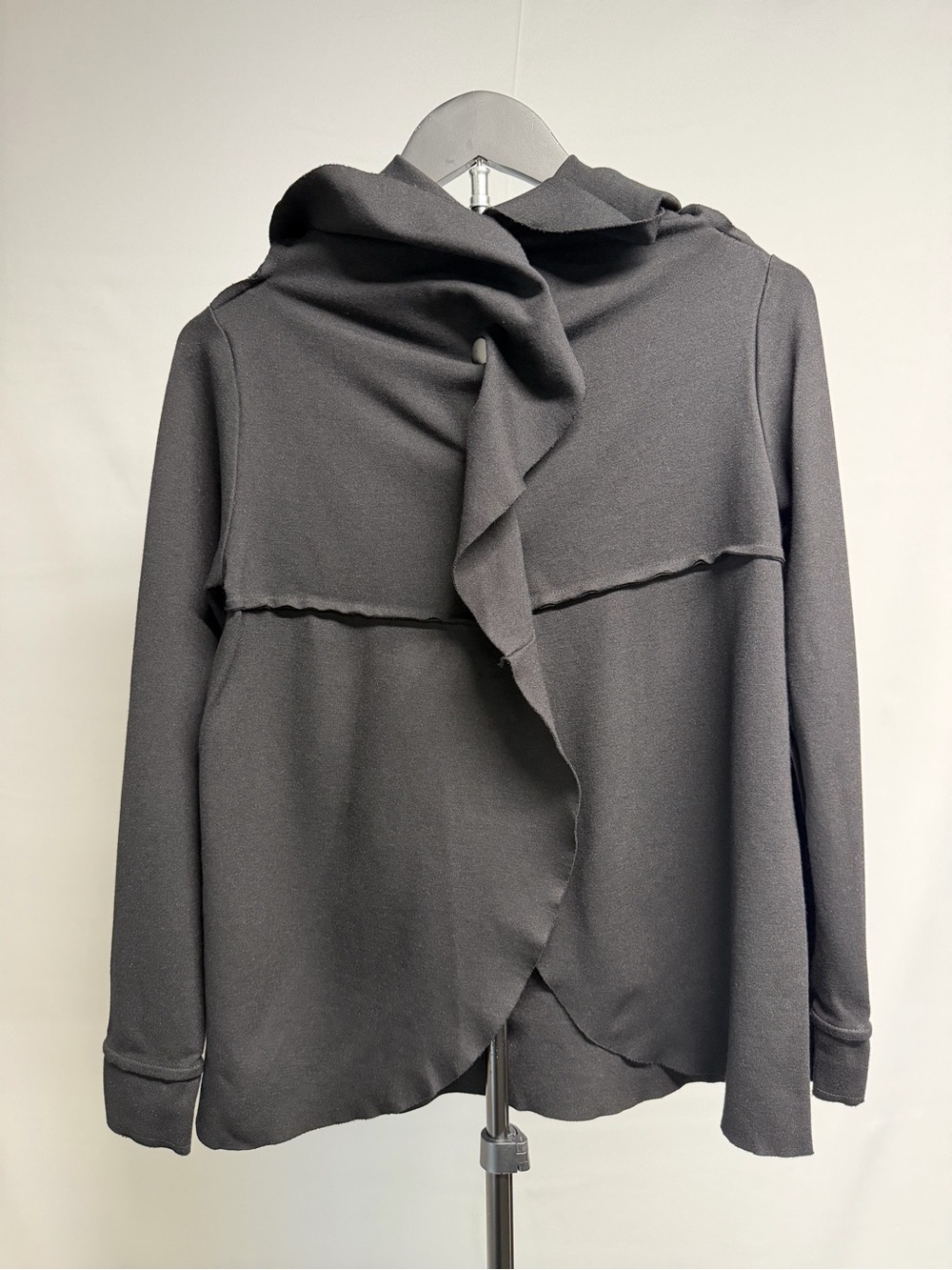 Kensie Black Ruffle-Front Cardigan Jacket Top - Size M